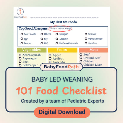 Baby-Led Weaning 101 Food Checklist PDF Download